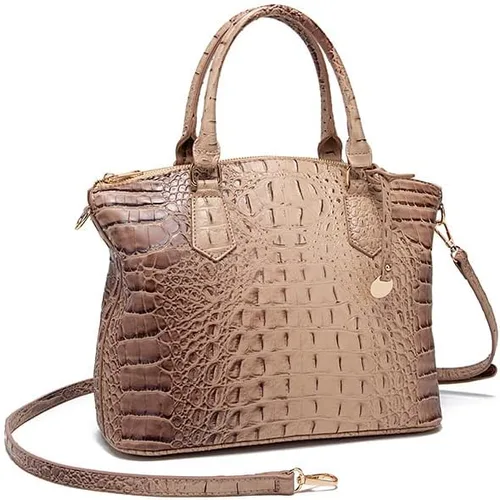 Miniatura 3 de Bolso de mano para mujer, de piel vegana, patrón de cocodrilo en relieve con asa superior, bolsas grandes para hombro