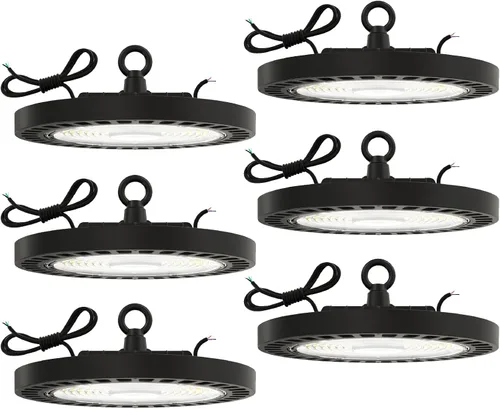 Miniatura 12 de Sunco UFO - Luz LED de alta bahía, 150 W, 21000 lúmenes, 5000 K, 100-277 V, regulable, 0-10 V, luces ultra brillantes para tienda comercial