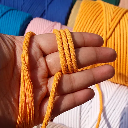Miniatura 5 de JeogYong - Cordón de macramé de 0.157 pulgadas, cuerda natural de 4 hebras de algodón trenzado de 4 hebras para colgar en la pared, colgar plantas