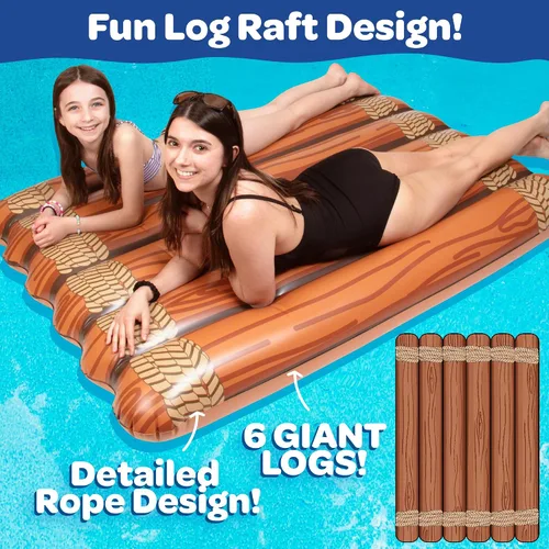Miniatura 5 de Flotador inflable gigante para piscina para varias personas, capacidad de peso de más de 600 libras, 5 pies de largo, resistente, 4 veces más grueso