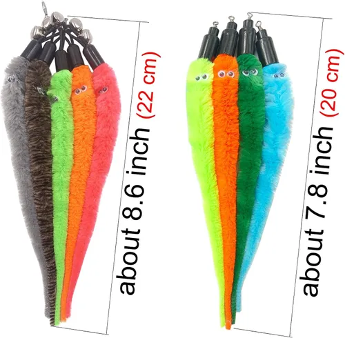 Miniatura 6 de Recambios de gusano de juguete para gatos, 24 piezas interactivas para gatos de interior 24 piezas de recambios de gusanos