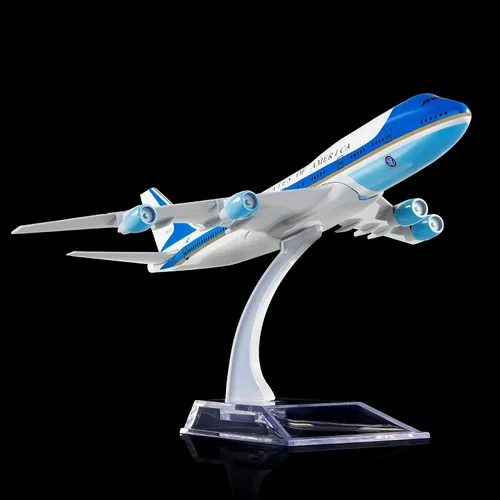 Miniatura 6 de 24-Hours The Air Force One 747 Modelo de Avión de Metal de Aleación 747 Regalo de Cumpleaños Modelos de Aviones Regalo de Navidad 1:400