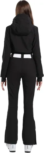 Miniatura 78 de GSOU SNOW Traje de esquí para mujer, traje de nieve delgado de una pieza, chaqueta de nieve, impermeable, resistente al viento, deportes al aire