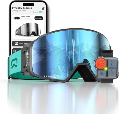 Multifunctional Smart Wireless Ski Goggles with Walkie-Talkie, Anti-Fog Zeiss Lens, Music & Call Function - G03 Azul cilíndrico