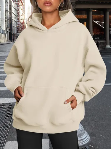 Miniatura 137 de Trendy Queen - Sudaderas extragrandes con capucha para mujer, suéteres de manga larga, sin botones, de vellón, de otoño, ropa de invierno