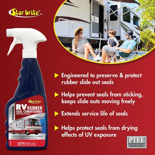 Miniatura 4 de STAR BRITE Acondicionador Premium de Sellos de Goma para RV - Evita que los Sellos Deslizantes se Peguen y se Agrieten, 16 Fl Oz (paquete de 1), Goma