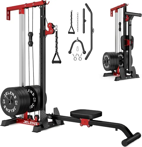 Miniatura 12 de JELENS RC01 - Máquina plegable LAT desplegable con asiento ajustable, estación de cable de montaje en pared con 16 posiciones ajustables, máquina