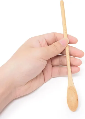 Miniatura 4 de Honbay 4 cucharas de café de madera de mango largo, cucharaditas de mezcla de madera, cucharas de té helado para batido de espresso, bebidas frías