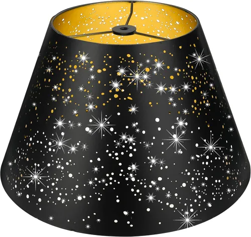 Pantalla de lámpara mediana, ALUCSET Barrel pantalla de metal con proceso de grabado para lámparas de mesa y de pie, 7x13x7.8 pulgadas, Spider
