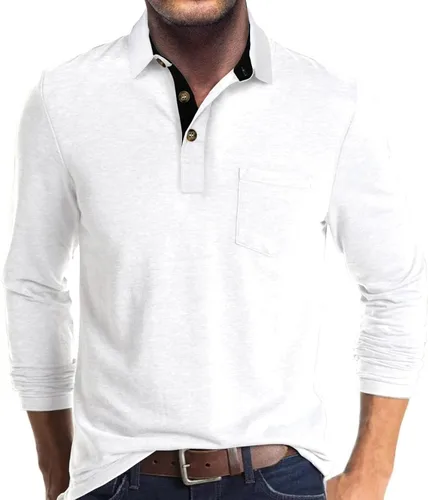 Miniatura 5 de Uposiut Mens Polo Shirts Long/Short Sleeve Mens Shirts Casual Stylish Cotton True Classic Basic Tee Shirts