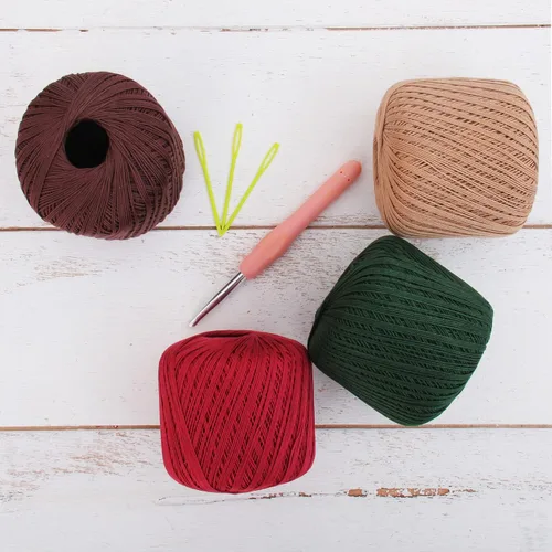 Miniatura 16 de Threadart - Juego de hilos de ganchillo de algodón 100% puro, tamaño 3, colores de ambiente de playa, cuatro bolas de 1.76 oz