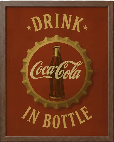 Miniatura 12 de Póster vintage de Coca-Cola para pared (juego de 4) – Letreros de fotos retro con anuncios clásicos de Coca-Cola para cocina, bar, sala
