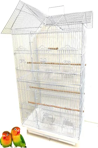 Miniatura 7 de Jaula portátil para pájaros de vuelo mediano colgante de 37 pulgadas para cacatúa, sol, quáquero, periquero, mejilla verde, loro, pinzón, canario