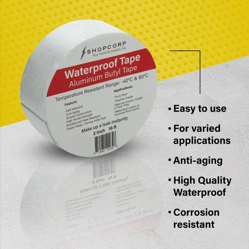 Miniatura 5 de Cinta multiusos de butilo de aluminio plateado impermeable – Lámina profesional de alta resistencia al calor plateada para sellar, parchear