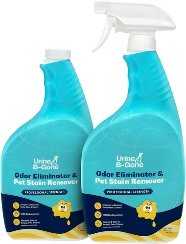 Miniatura 11 de Orine B-Gone, eliminador profesional de olores enzimáticos y removedor de manchas de mascotas, limpiador de orina para humanos, gatos y perros