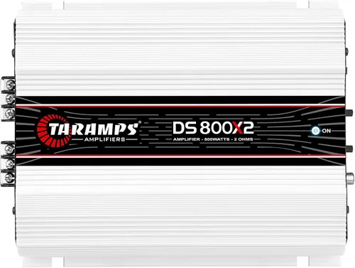 Taramps DS 800x2 2 ohmios 800 vatios RMS 2 canales 400 x 2 vatios RMS, rango completo clase D, paso alto y bajo crossover fijo, puente, amplificador