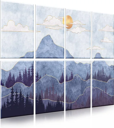 Miniatura 18 de Paquete de 6 paneles de pared acústicos artísticos decorativos, mejor tratamiento acústico que la espuma, paneles de pared de alta calidad Montaña