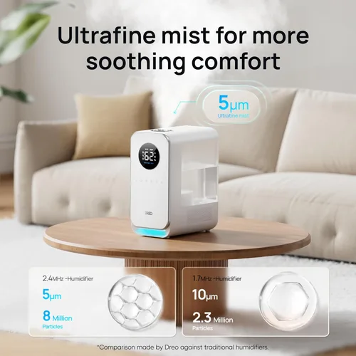 Miniatura 4 de Dreo Humidificadores para recámara, humidificador inteligente de niebla fría de relleno superior y silencioso para habitación grande, tiempo