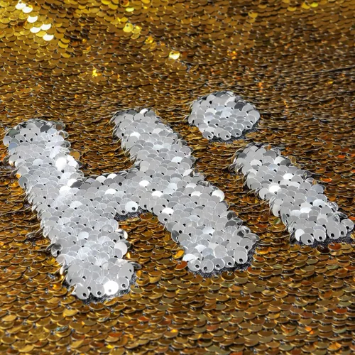 Partisout Tela de lentejuelas reversible de 1 yarda: plata a oro de dos tonos, tela de purpurina de sirena para vestidos de bricolaje, telones de