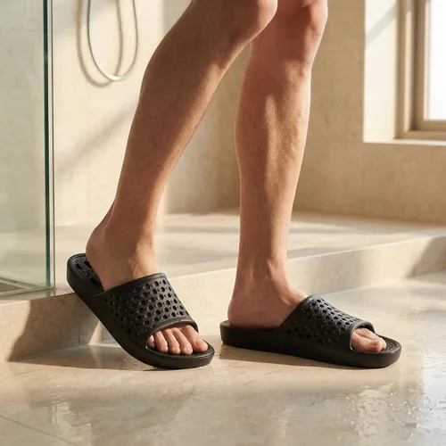 Miniatura 2 de clootess - Zapatos de ducha deslizantes para hombres y mujeres, sandalias de baño con agujeros, sandalias para piscina, gimnasio, dormitorio