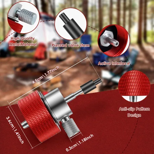 Miniatura 2 de Adaptador de llenado de propano Airsoft, válvula de conector de tanque de gas verde sin fugas, adaptador de tanque de propano reutilizable