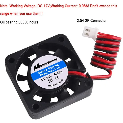 Miniatura 6 de Ventilador de impresora 3D de 4 piezas, 12 V, 1.575 in, 12 voltios, 0.08 A, CC, mini refrigeración silenciosa, 1.575 x 1.575 x 0.394 in, con cable