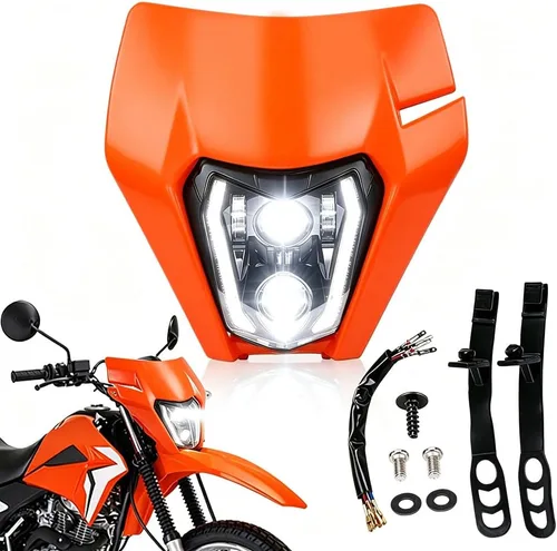 Miniatura 13 de CHANGCHENG - Faro delantero LED para moto de tierra de 66W 3000lm, kit de faro LED universal para motocicleta, faro para la mayoría de motos