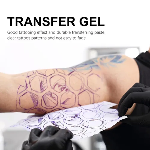 Miniatura 5 de 2 plantillas de tatuaje, solución de gel de 5.1 fl oz, plantilla profesional de transferencia de gel para tatuaje, imprimación, gel crema