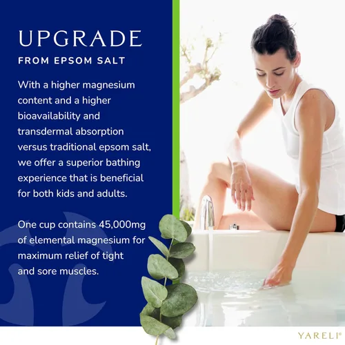 Miniatura 6 de Yareli Copos de Magnesio, 5 libras Eucalipto, Baño y Remojo de Pies del Mar Muerto, Alternativa a la Sal de Epsom con Más de 250,000mg de Cloruro
