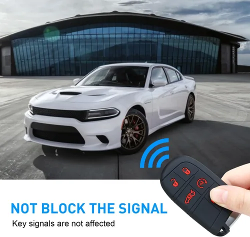 Miniatura 5 de Cubierta para llavero REMOCH para accesorios Dodge, estuche para llave de 5 botones para Dodge Charger Challenger Dart Durango Journey, control Rojo