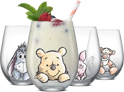 Miniatura 22 de JoyJolt Disney Mickey Mouse Squad Collection Vasos Tumblers. Juego de 4 Copas de Vino sin Tallo de 15 onzas, Vasos sin Tallo para Beber. Artículos