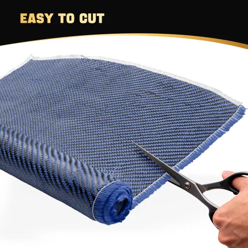 Miniatura 7 de BARTOO Rollo de tela de fibra de carbono de 4.9 pies x 12 pulgadas, 2 x 2 tejido de sarga de 3 k/7.76 oz, hoja de fibra de carbono de alta Azul