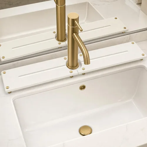 Miniatura 20 de Bandeja de secado de piedra, organizador de fregadero dorado, tapete de grifo absorbente de agua, organizador de fregadero de cocina, posavasos