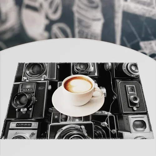 Miniatura 7 de Retro Cool Camera Collection Placemats Set of 4 Easy Clean Washable Canvas Table Mats Heat Resistant Dining Table Cloth Place Mats for Kitchen