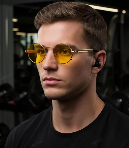 Miniatura 3 de AIEYEZO Gafas de sol redondas Steampunk Circle Lennon Gafas de sol góticas marco de metal 100% lente de bloqueo UV