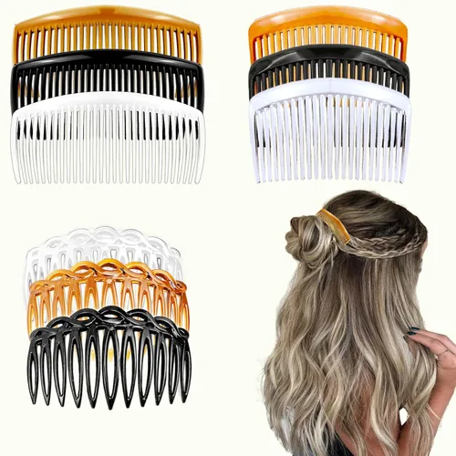 Juego de 9 peines laterales de plástico para el cabello con 11/23/29 dientes, peine giratorio francés, accesorios para el cabello de estilo simple y