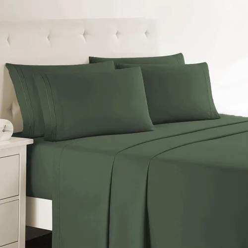 Miniatura 37 de Clara Clark - Juego de sábanas King con Flex Top, 6 piezas - Sábanas de lujo para cama King con cabeza dividida, juego de cama súper suave, King