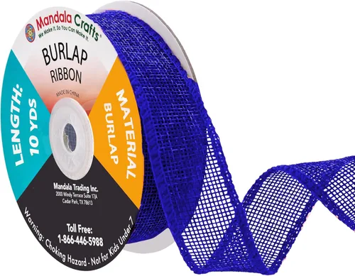 Miniatura 85 de Mandala Crafts Cinta de arpillera verde con alambre para corona, cinta de arpillera con alambre verde rústico de yute natural, 1 pulgada de ancho