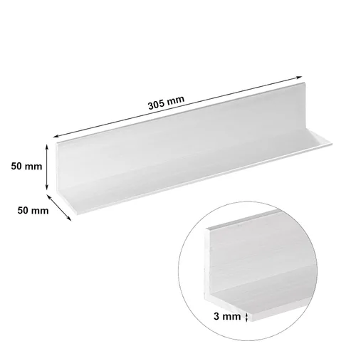 Miniatura 2 de 3 piezas de ángulo de aluminio de 2 "x 2", 1/8" de grosor, 12 pulgadas de longitud T6511 Molino Stock