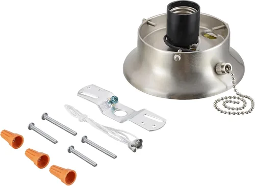 Miniatura 6 de Aspen Creative 22101-06-1 Kit de soporte de techo de montaje empotrado con interruptor de cadena de encendido/apagado en acabado de latón cepillado