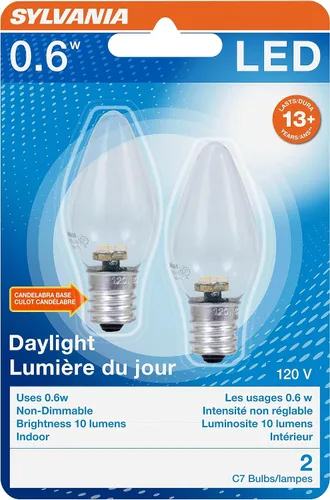 Miniatura 3 de Sylvania - Bombilla LED C7, eficiente de 0.6 W, 4 lúmenes, paquete de 2
