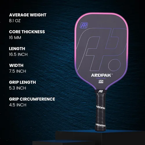 Miniatura 3 de Pickleball Paddle, T700 Carbon Fiber Abrasion-Resistant Surface, 16MM Polypropylene Honeycomb core, USAPA Approved, High Grit,The Pickleball Paddle