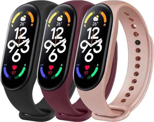 Miniatura 11 de Wanme Bandas compatibles con Xiaomi Mi Band 7 Correa de repuesto para mujeres y hombres, correa deportiva de silicona suave para Xiaomi Mi Band 7