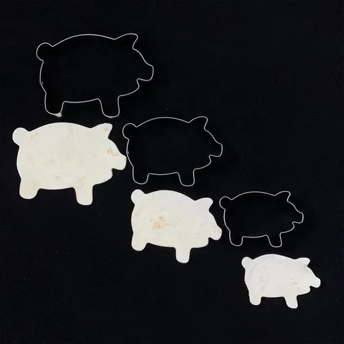 Miniatura 9 de LUBTOSMN Juego de cortadores de galletas de cerdo, tamaño 4.7 pulgadas, 3.8 pulgadas, 3.0 pulgadas, 3 piezas, aptos para lavavajillas, cortadores