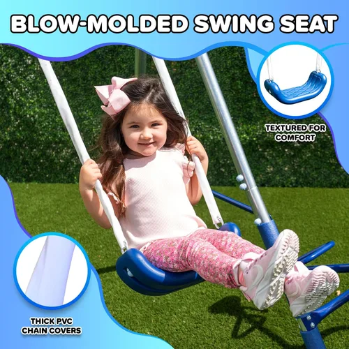 Miniatura 4 de Sportspower Taylor - Juego de columpio de metal galvanizado de 700 libras para niños para patio trasero y exteriores con Teeter-Totter, platillo