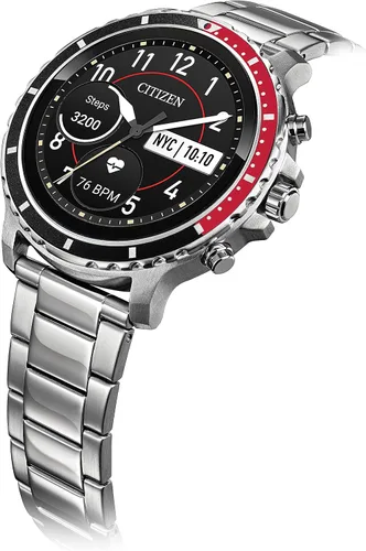 Miniatura 8 de Citizen CZ Smart reloj inteligente de acero inoxidable con pantalla táctil con monitor de ritmo cardíaco GPS altavoz Bluetooth y notificaciones