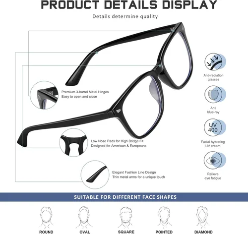 Miniatura 2 de Reading Glasses for Women Men - Blue Light Blocking UV Filter Computer Readers