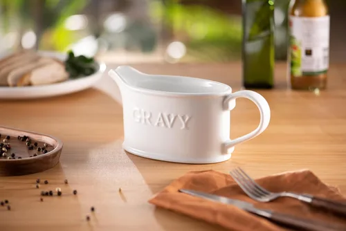 Miniatura 5 de Kook - Recipiente de cerámica para salsa, dispensador de servicio, jarra de porcelana para salsas, aderezos y crema, mango grande, apto para Blanco