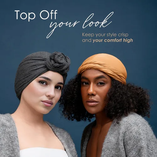 Miniatura 5 de Turbante Halo con Forro de Satén de Seda Envolvente de Cabeza Preajustado Gorro de Calavera para Hombres y Mujeres Gorro para Dormir Cubierta