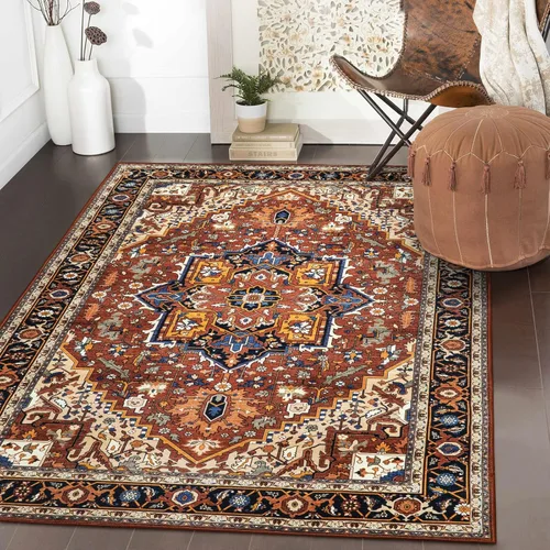 Miniatura 42 de Moynesa Alfombra de pasillo ultra fina lavable de 2 x 6 pies, antideslizante, resistente a las manchas, alfombra vintage que no desprende para Gris
